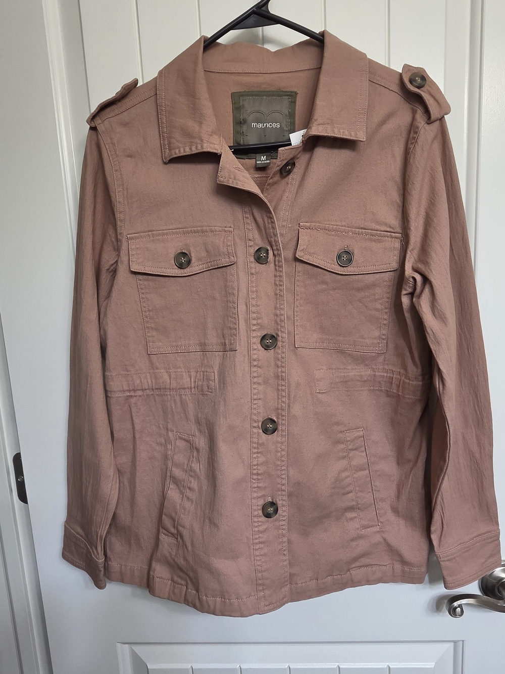 Maurices Women's Dusty Rose Utility Jacket Size M NWT